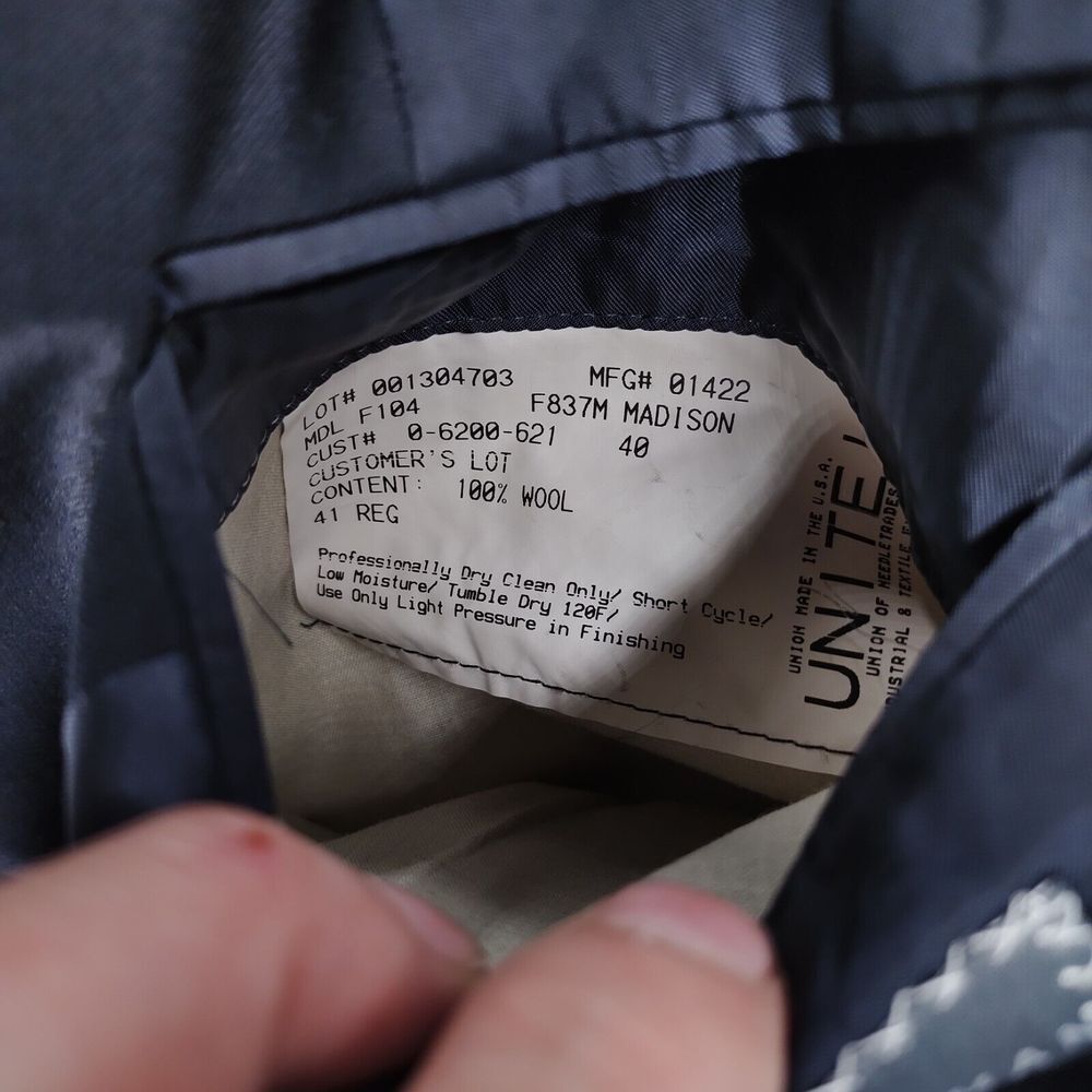 Hickey Freeman Ing Loro Piana Blazer Sport Jacket Mens 41 R Navy Blue 100% Wool - Picture 9 of 16